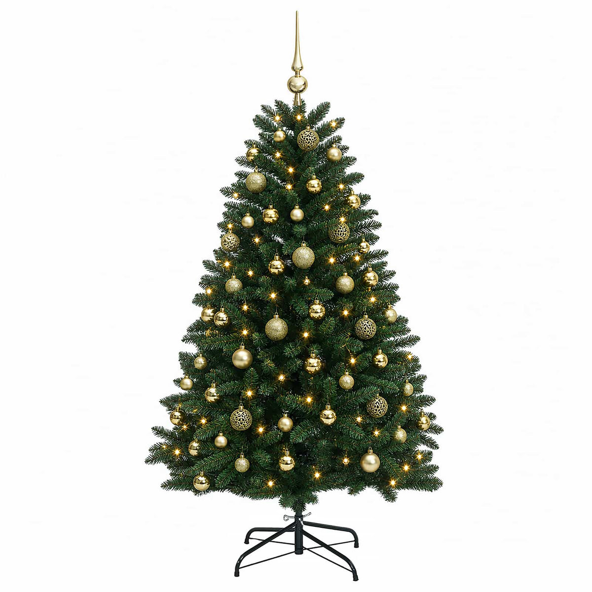 vidaXL Artificial Christmas Tree Mid-green with Ornament 150 cm