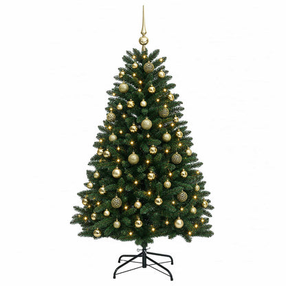 vidaXL Artificial Christmas Tree Mid-green with Ornament 150 cm