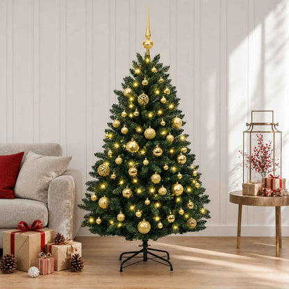 vidaXL Artificial Dark Green Christmas Tree with Baubles 180 cm