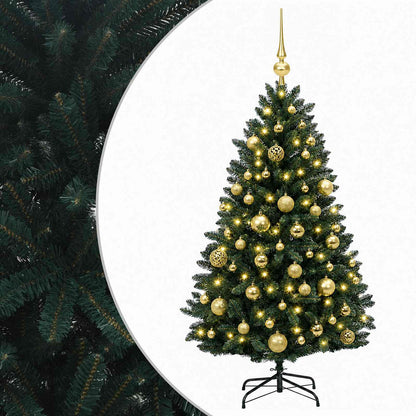vidaXL Artificial Christmas Tree Dark Green with Baubles 120 cm