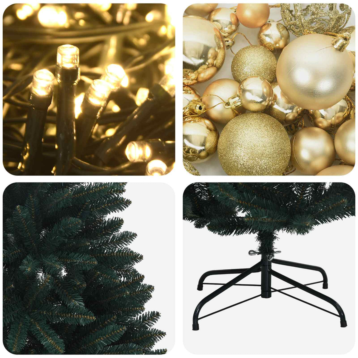 vidaXL Dark Green Artificial Christmas Tree with Bauble 150 cm