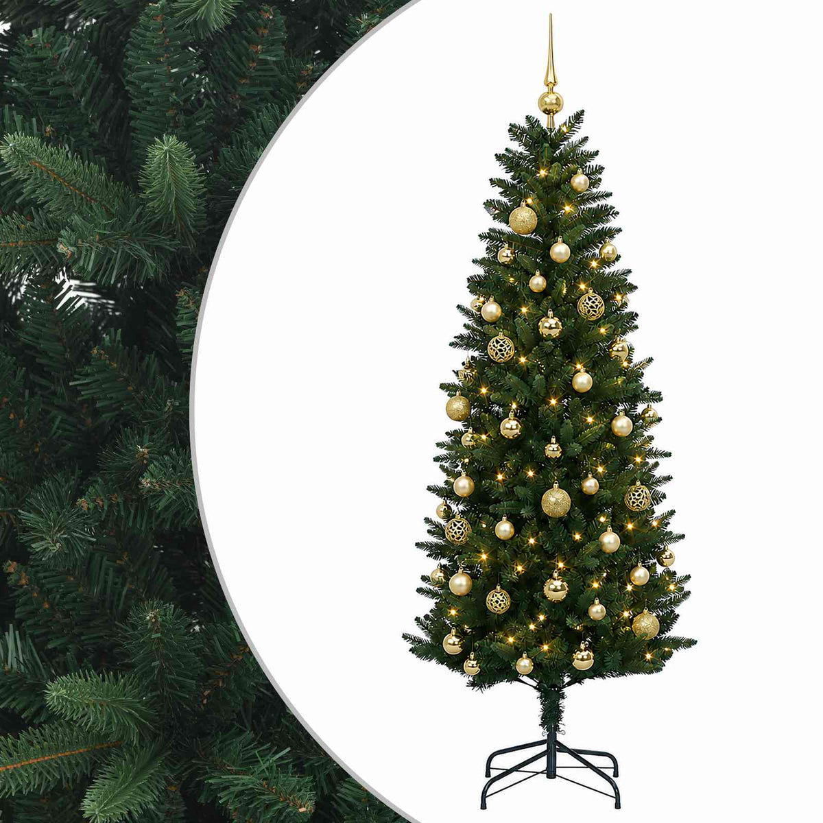 vidaXL Artificial Christmas Tree with Bauble 120 cm 150 LEDs