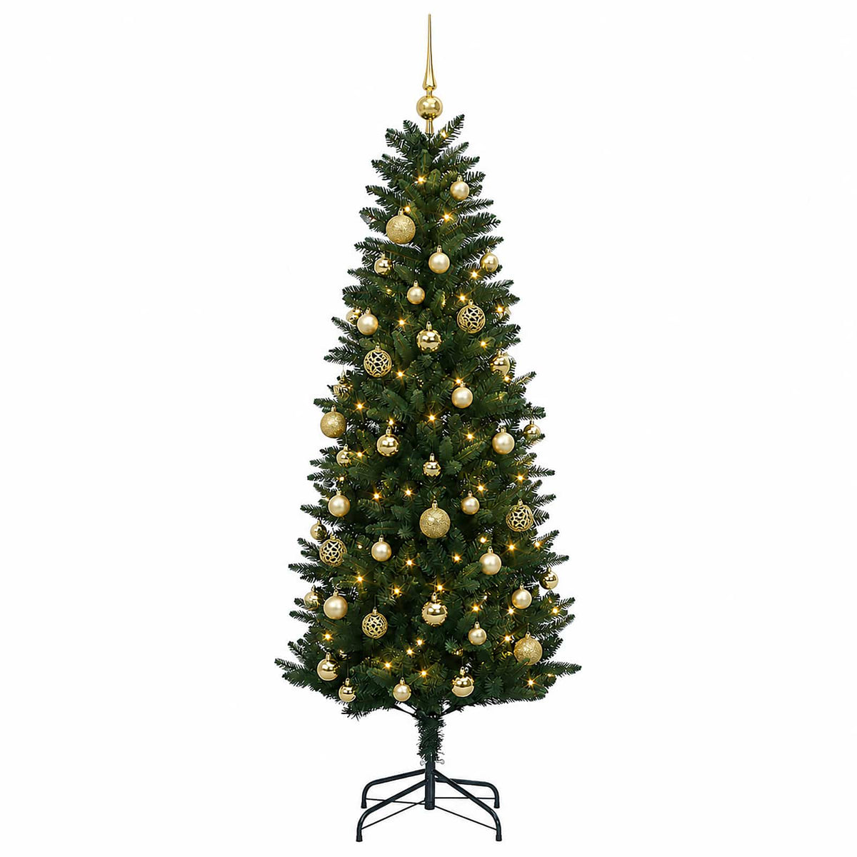 vidaXL Artificial Christmas Tree with Bauble 120 cm 150 LEDs