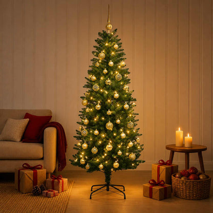 vidaXL Artificial Christmas Tree with Bauble 150 cm 150 LEDs