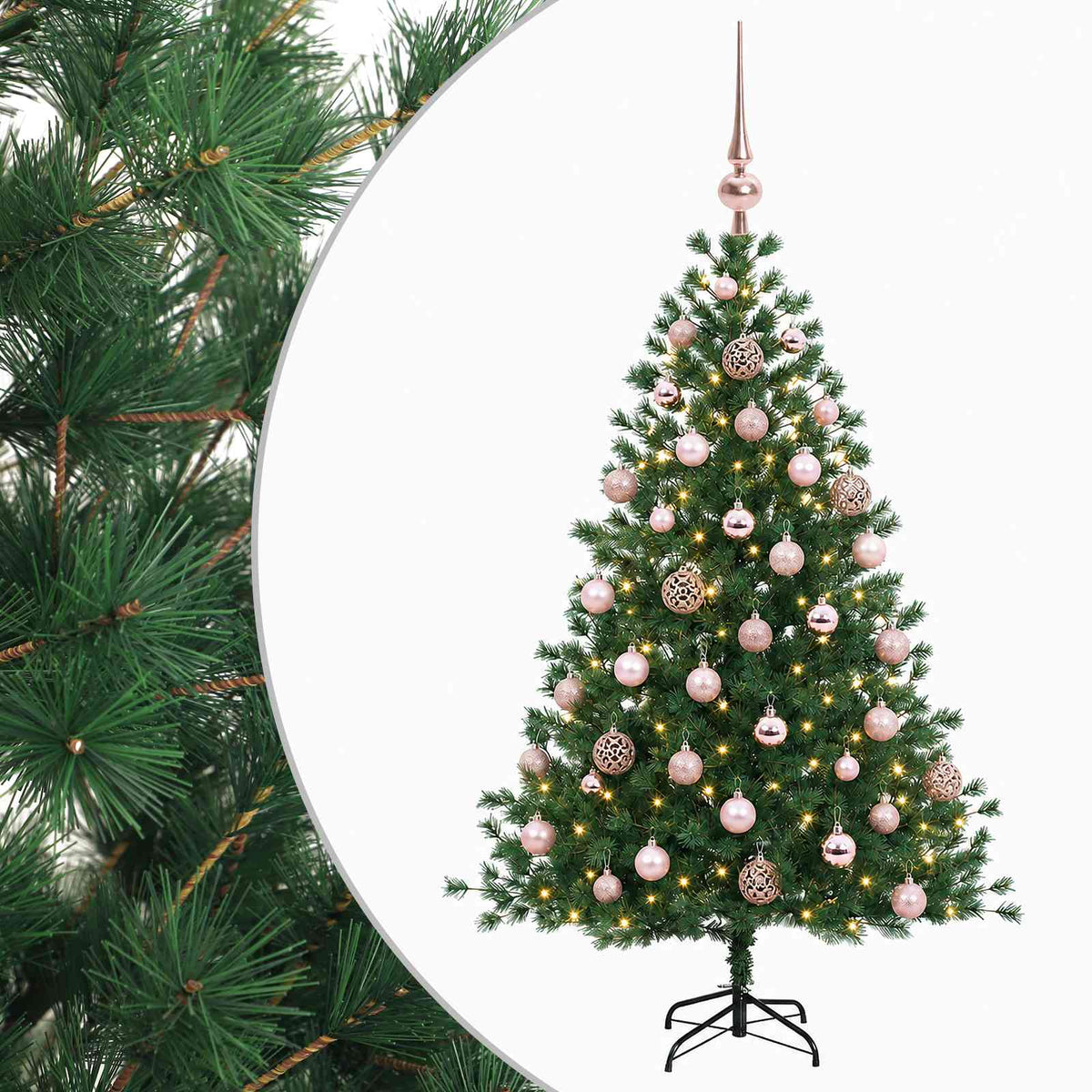 vidaXL Artificial Christmas Tree with Bauble 120 cm 150 LEDs
