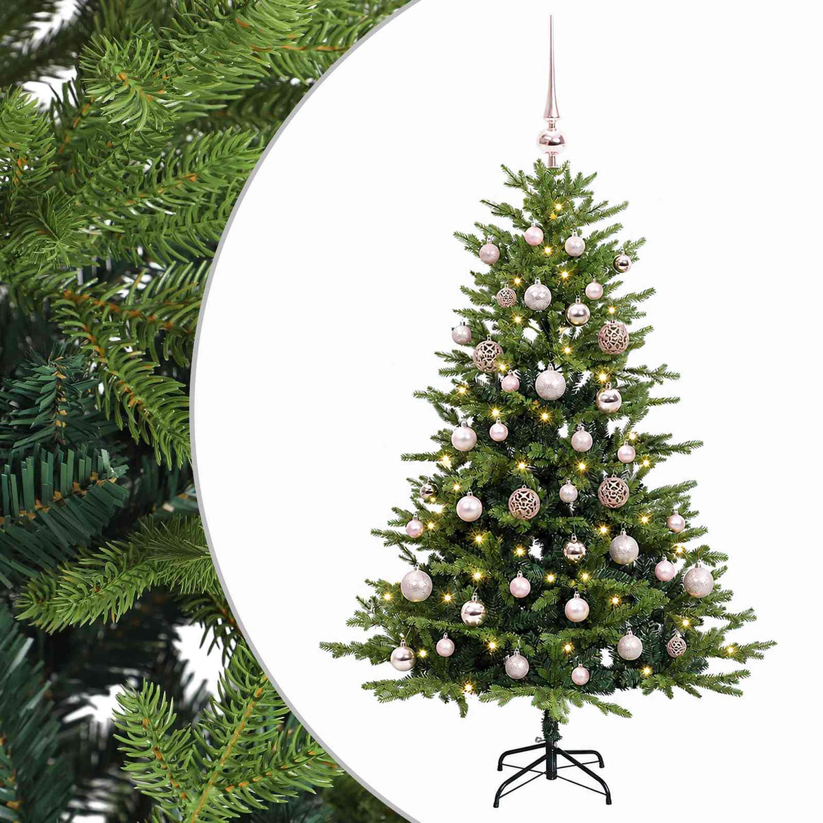 vidaXL Artificial Christmas Tree with Bauble 150 cm 150 LEDs