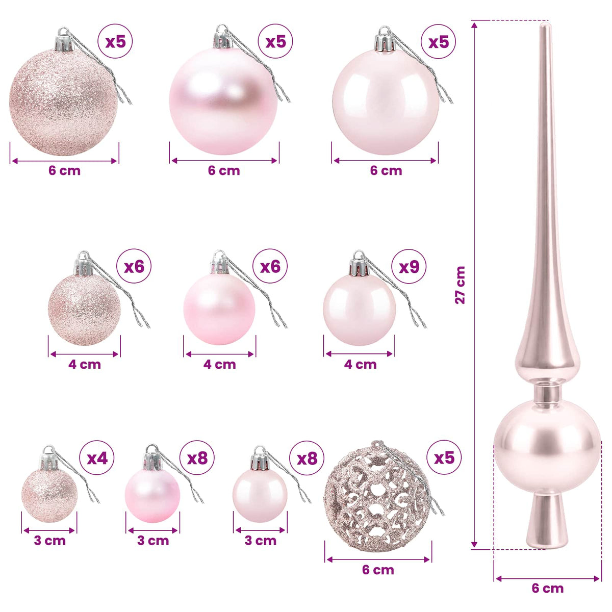 vidaXL Artificial Christmas Tree with Bauble 120 cm 150 LEDs