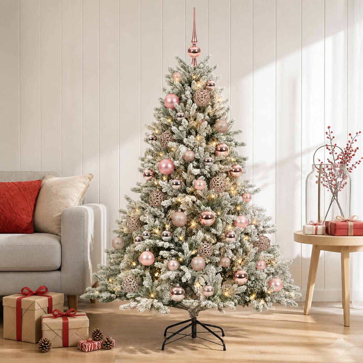 vidaXL Artificial Christmas Tree with Bauble 150 cm 150 LEDs