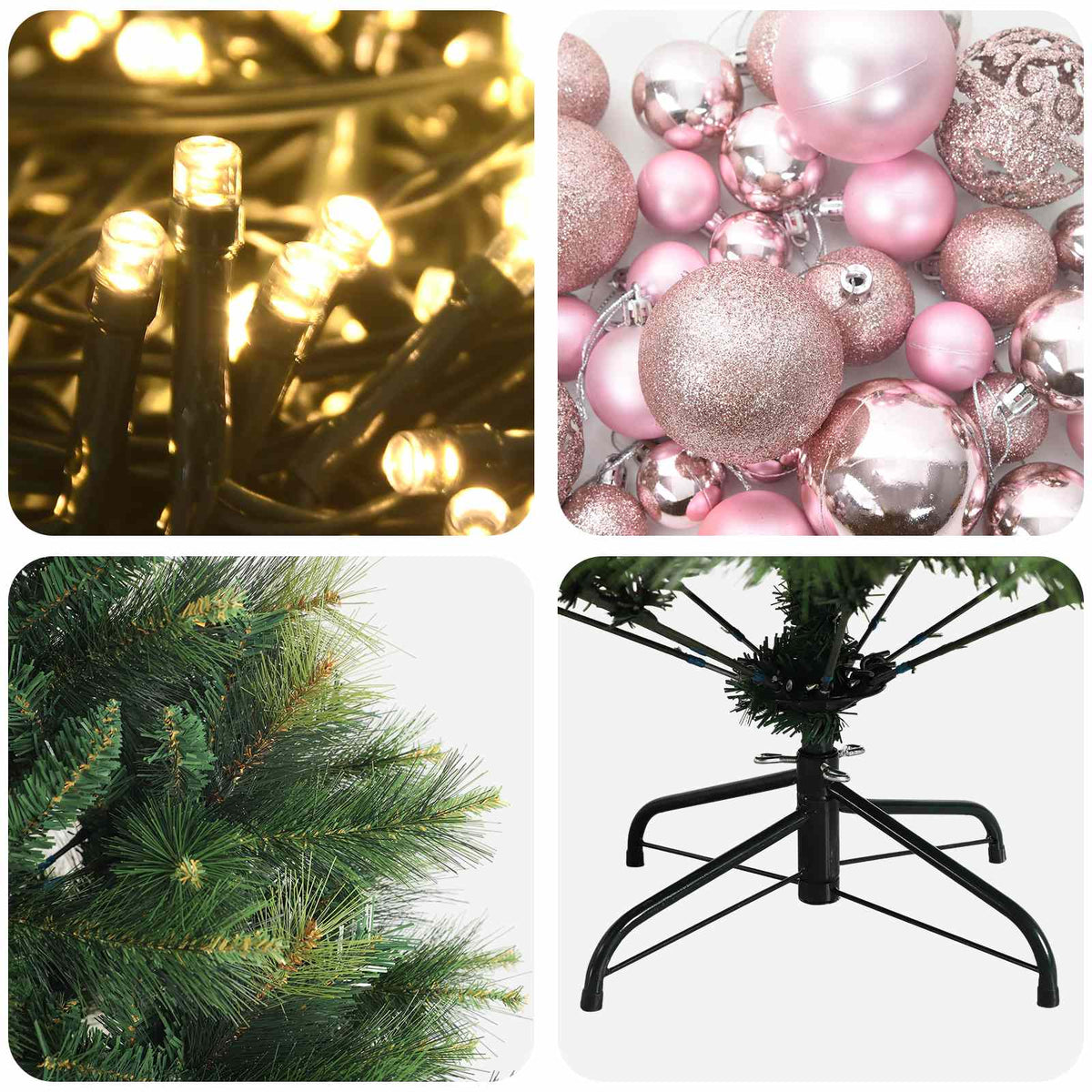 vidaXL Artificial Christmas Tree with Bauble 120 cm 150 LEDs