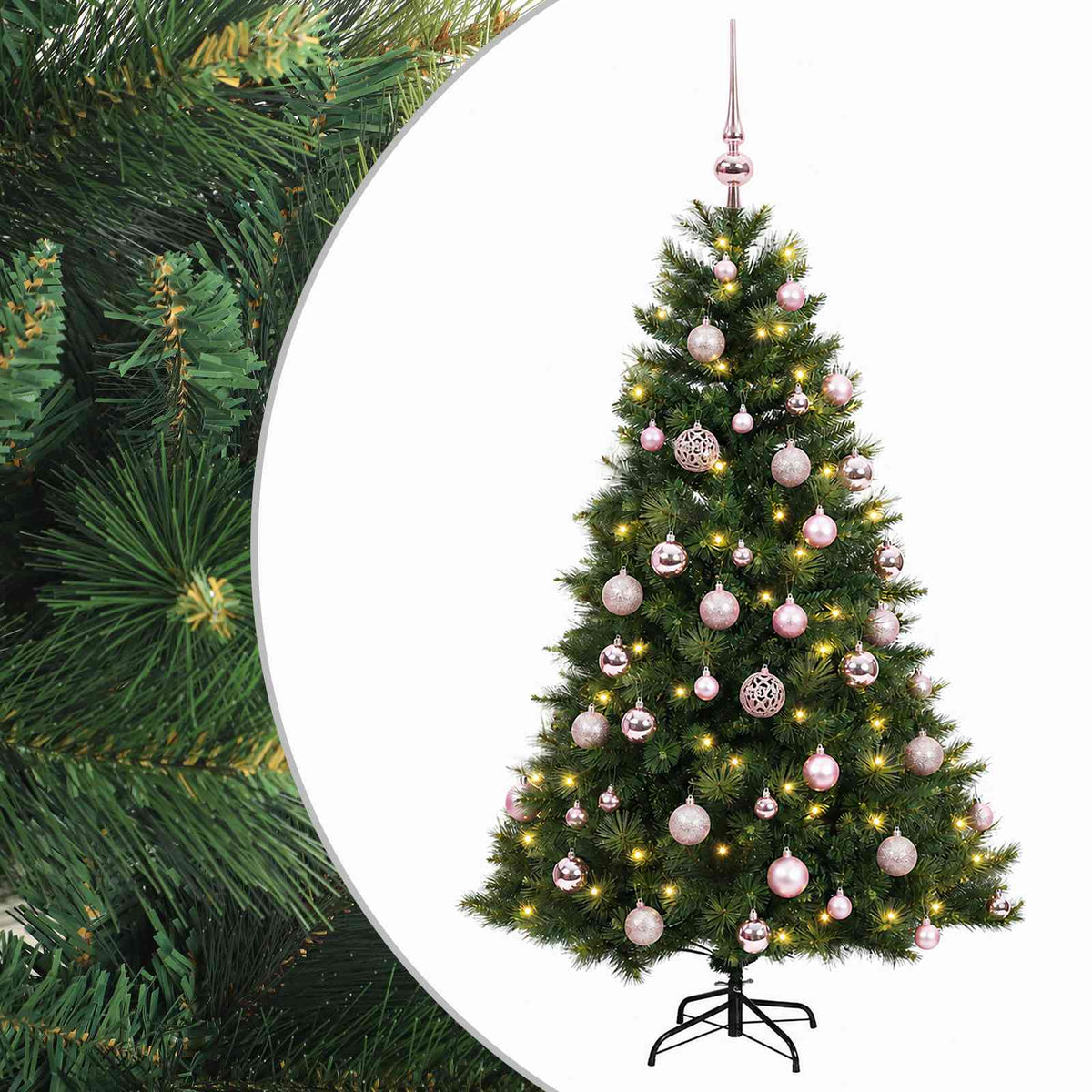 vidaXL Artificial Christmas Tree with Bauble 120 cm 150 LEDs