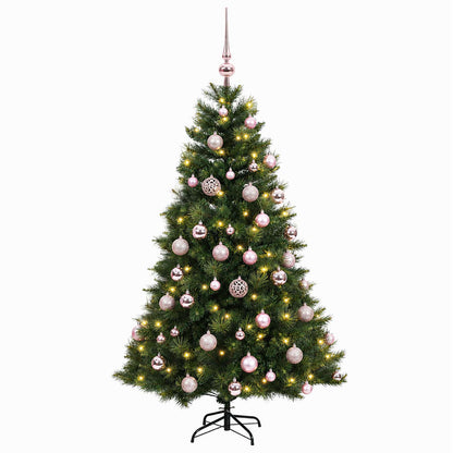 vidaXL Artificial Christmas Tree with Bauble 120 cm 150 LEDs