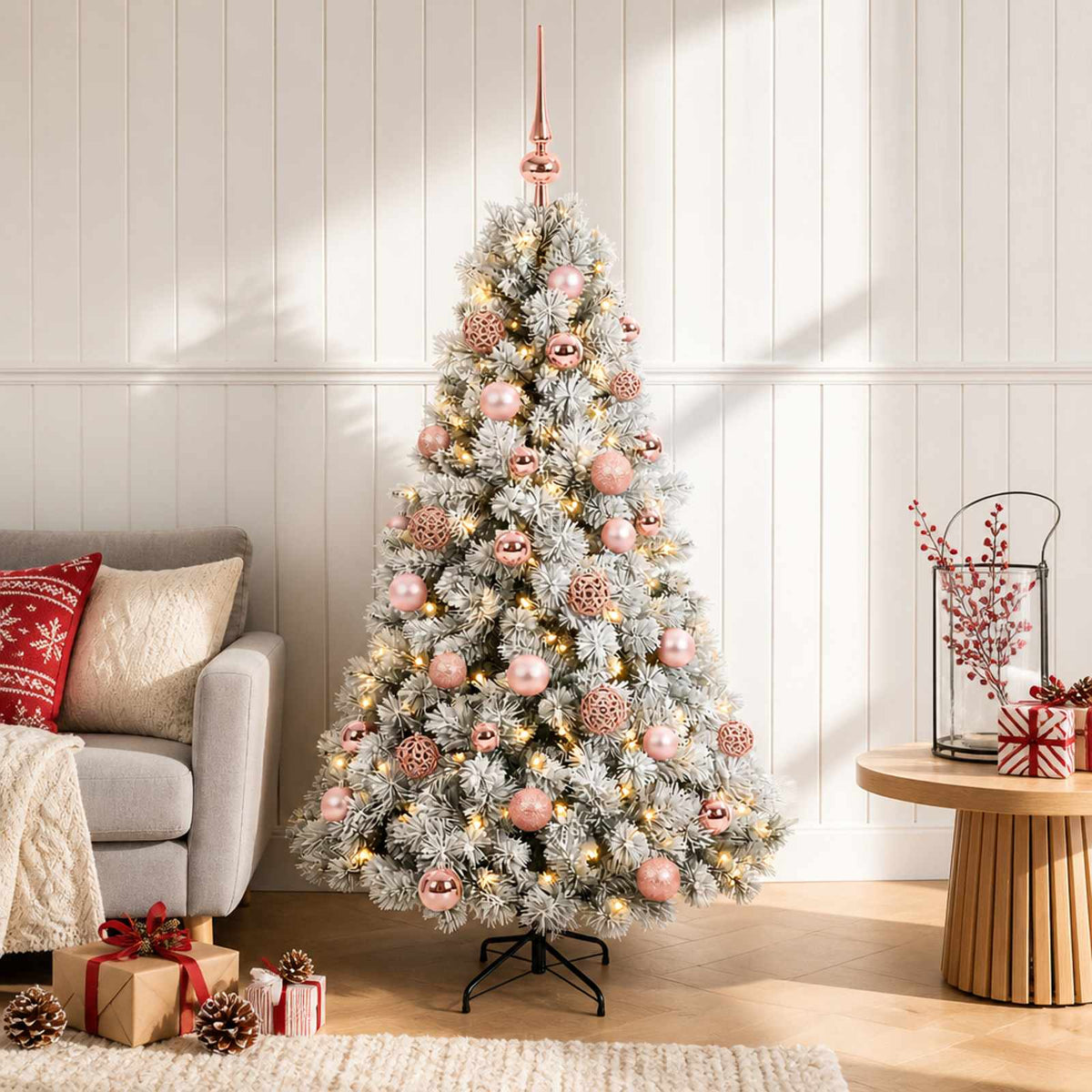 vidaXL Artificial Christmas Tree with Bauble 120 cm 150 LEDs