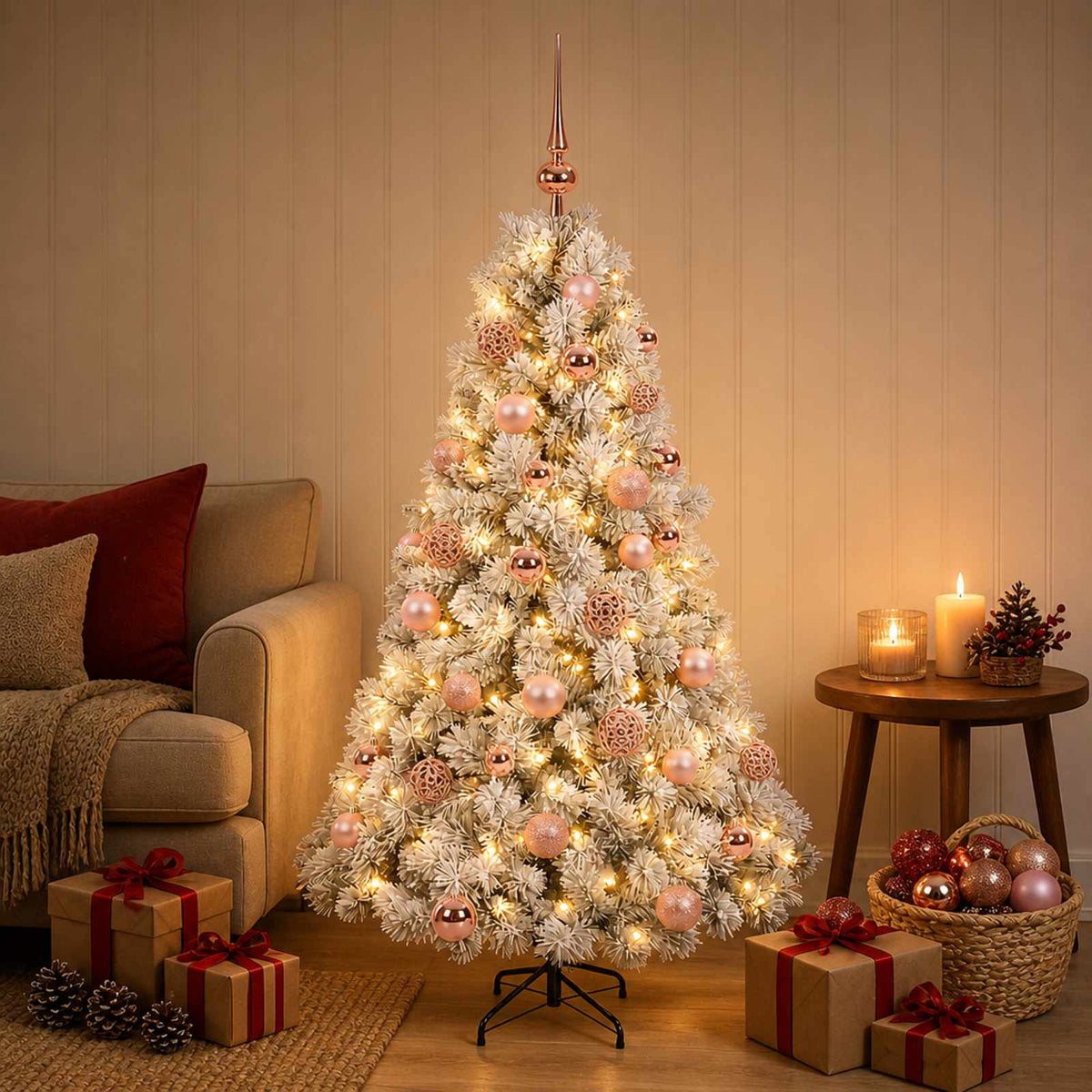 vidaXL Artificial Christmas Tree with Bauble 150 cm 150 LEDs