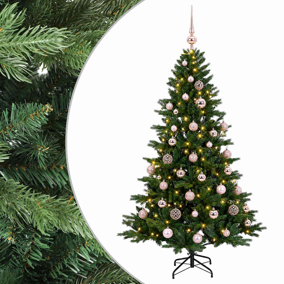 vidaXL Artificial Christmas Tree with Bauble 120 cm 150 LEDs