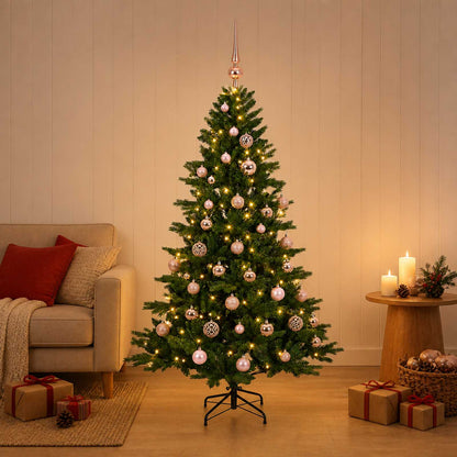 vidaXL Artificial Christmas Tree with Bauble 120 cm 150 LEDs