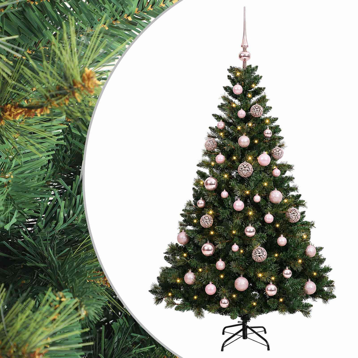 vidaXL Artificial Christmas Tree with Bauble 120 cm 150 LEDs