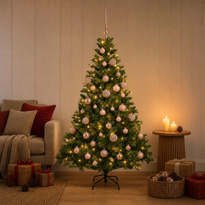 vidaXL Artificial Christmas Tree with Bauble 150 cm 150 LEDs