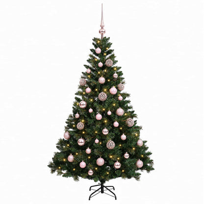 vidaXL Artificial Christmas Tree with Bauble 150 cm 150 LEDs