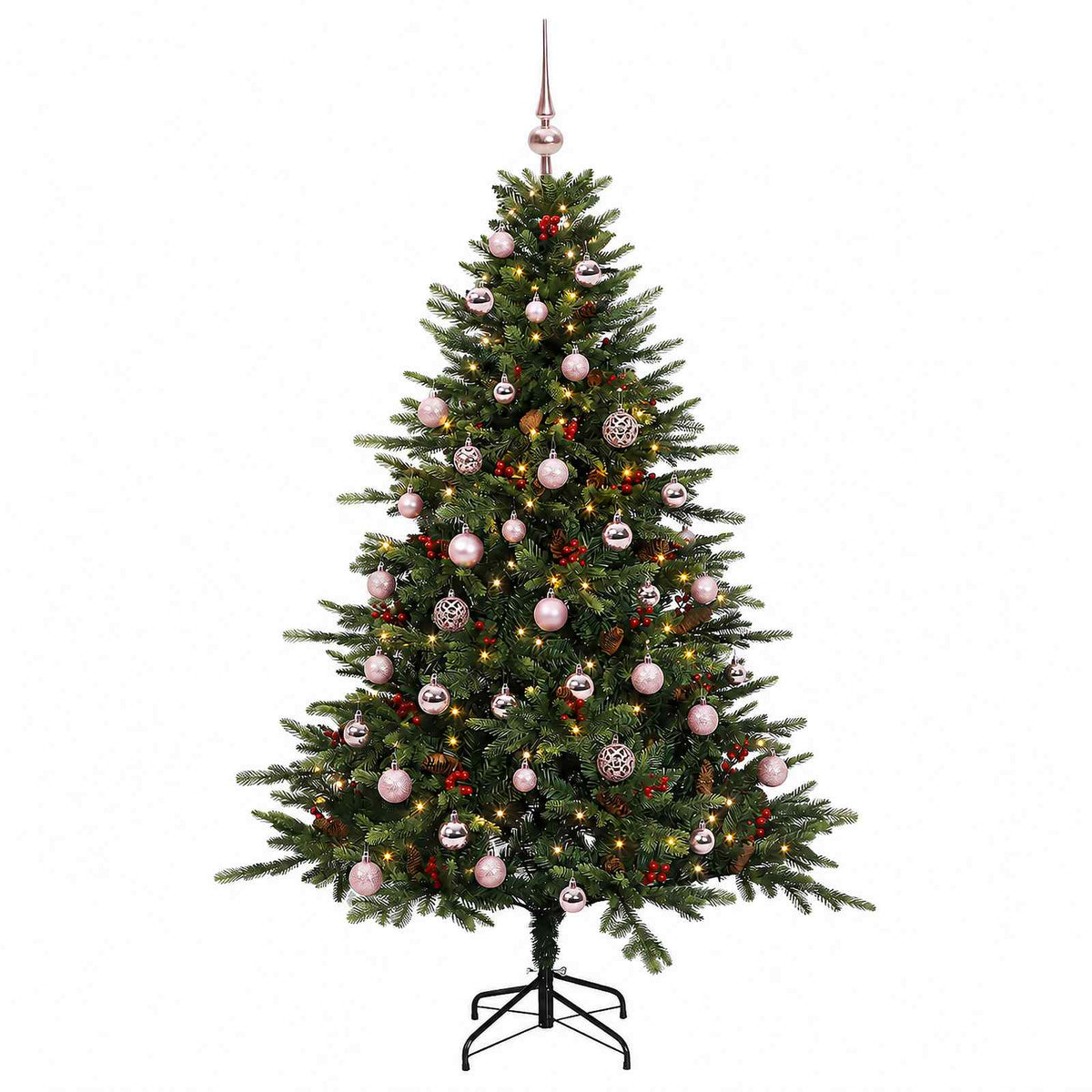 vidaXL Artificial Christmas Tree with Bauble 120 cm 150 LEDs