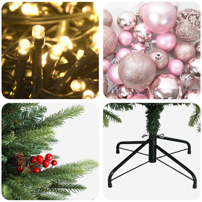 vidaXL Artificial Christmas Tree with Bauble 150 cm 150 LEDs