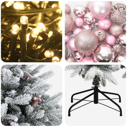 vidaXL Artificial Christmas Tree with Bauble 120 cm 150 LEDs