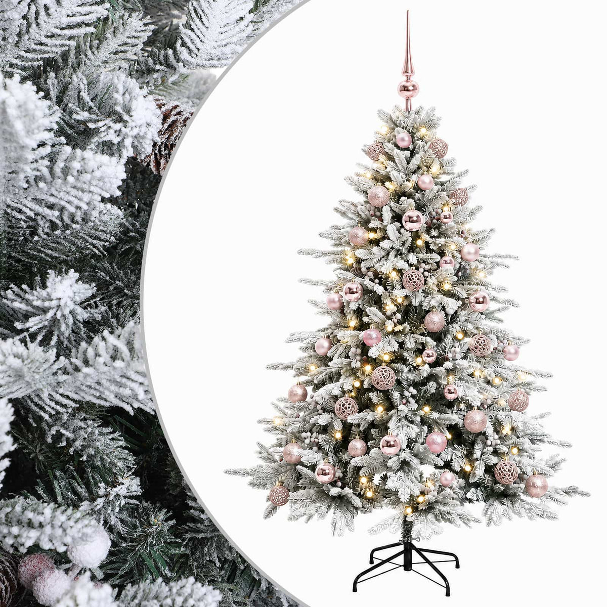 vidaXL Artificial Christmas Tree with Bauble 120 cm 150 LEDs