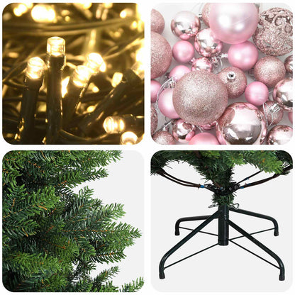 vidaXL Artificial Christmas Tree with Bauble 120 cm 150 LEDs