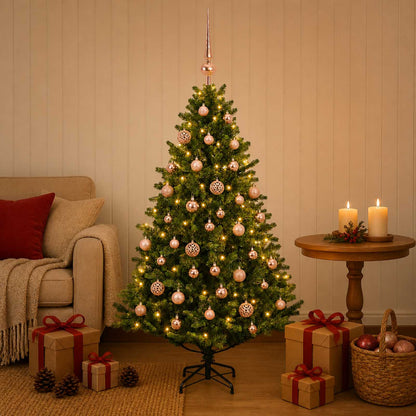 vidaXL Artificial Christmas Tree with Bauble 150 cm 150 LEDs