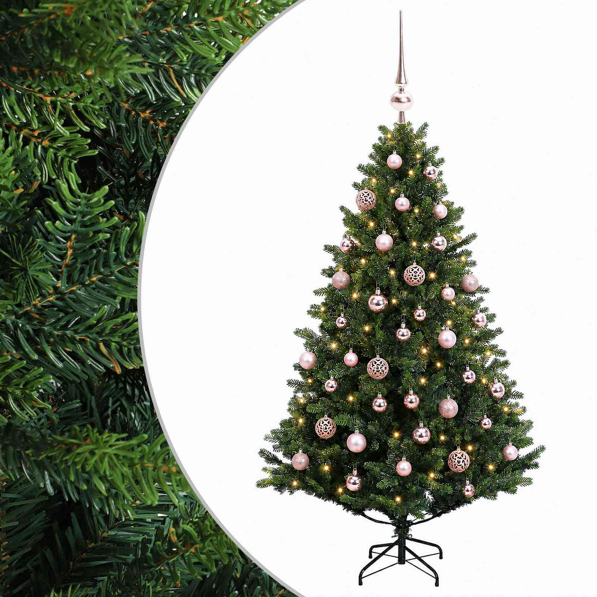 vidaXL Artificial Christmas Tree with Bauble 150 cm 150 LEDs