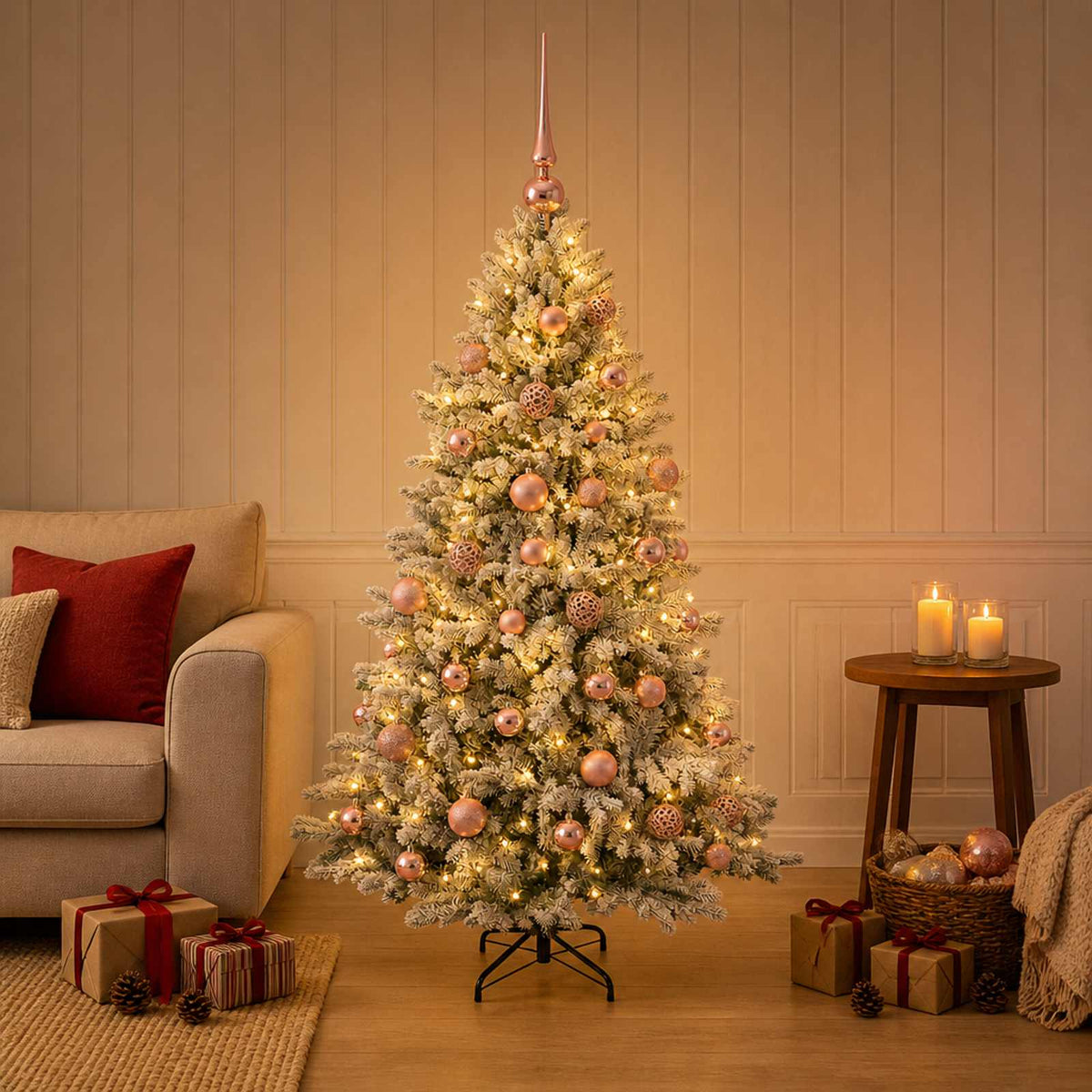 vidaXL Artificial Christmas Tree with Bauble 150 cm 150 LEDs