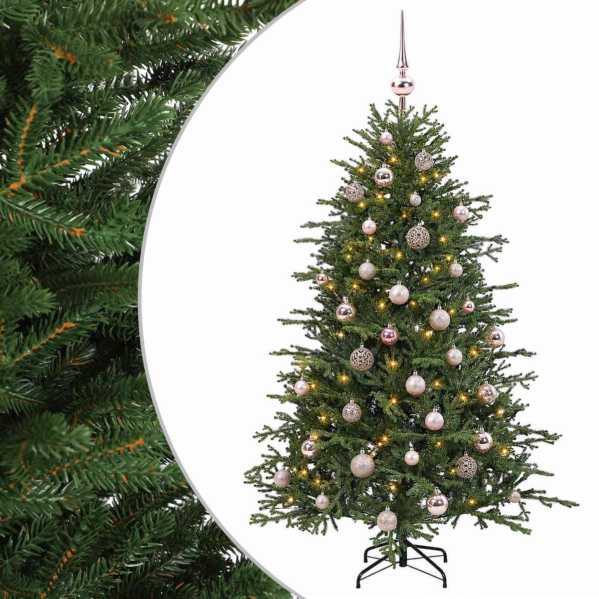 vidaXL Artificial Christmas Tree with Bauble 150 cm 150 LEDs