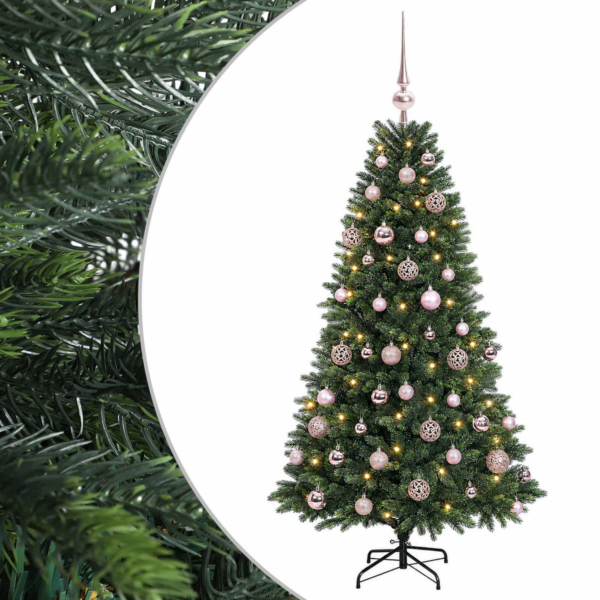 vidaXL Artificial Christmas Tree with Bauble 120 cm 150 LEDs