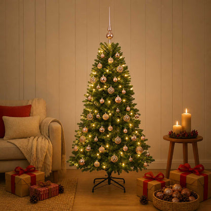 vidaXL Artificial Christmas Tree with Bauble 120 cm 150 LEDs