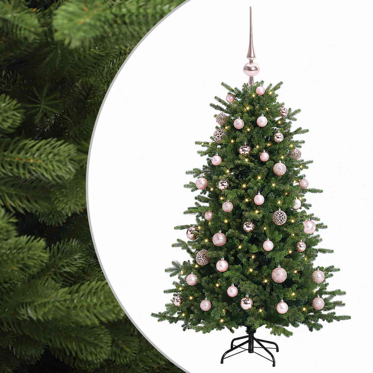 vidaXL Artificial Christmas Tree with Bauble 120 cm 150 LEDs