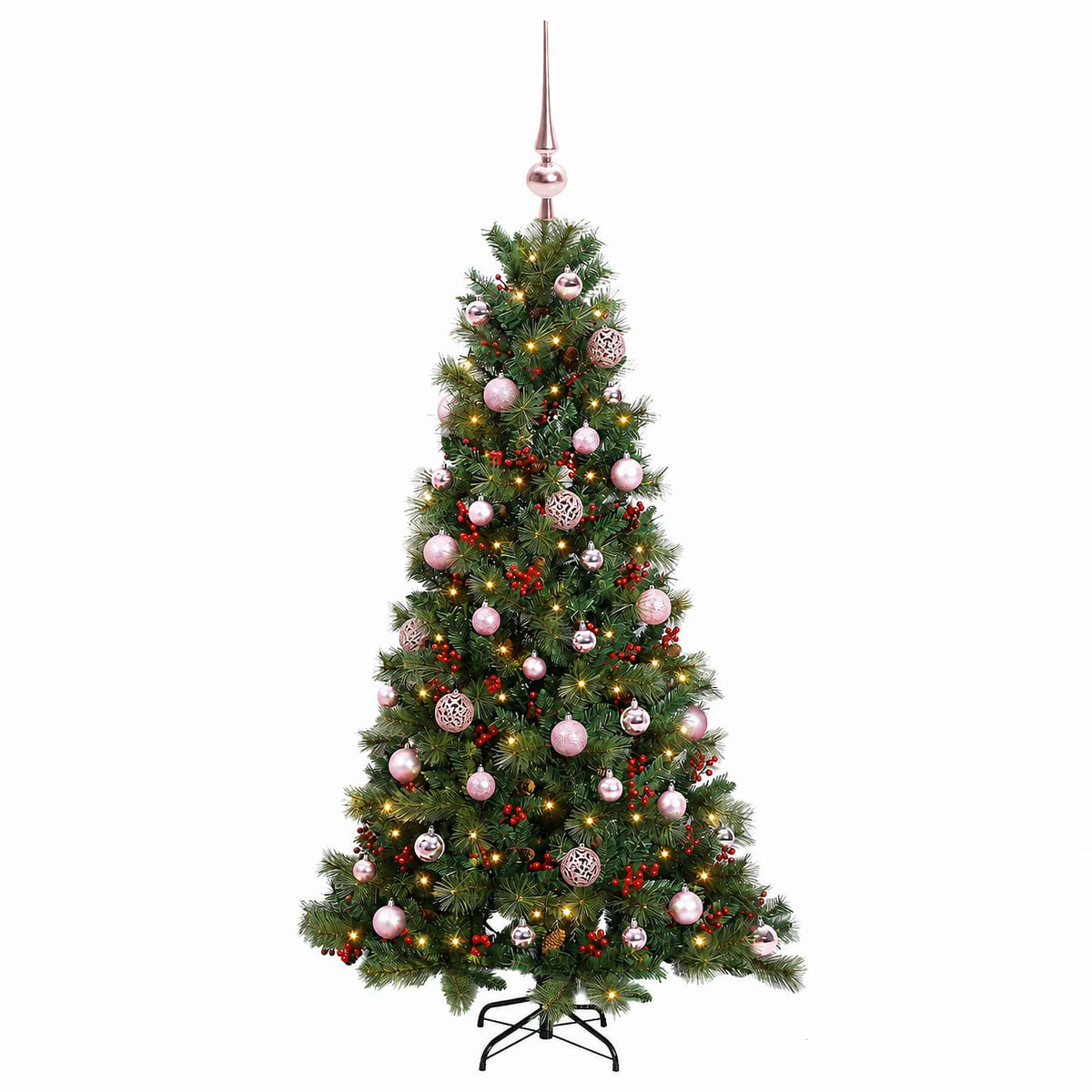 vidaXL Artificial Christmas Tree with Bauble 150 cm 150 LEDs