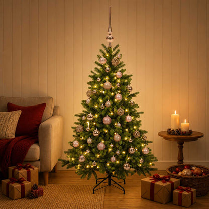 vidaXL Artificial Christmas Tree with Bauble 120 cm 150 LEDs