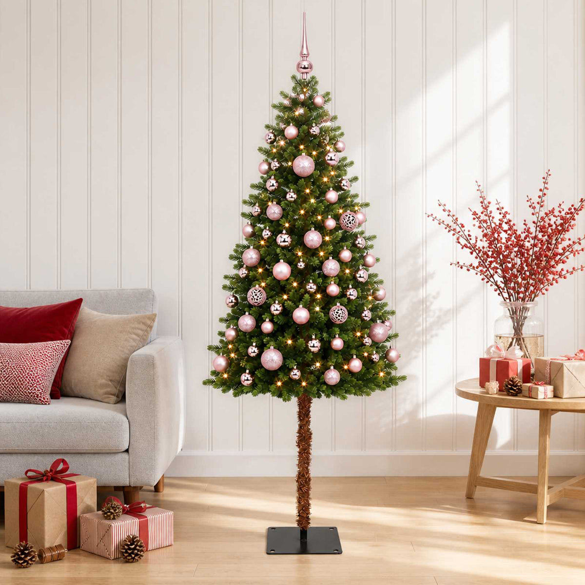 vidaXL Artificial Christmas Tree with Bauble 150 cm 150 LEDs