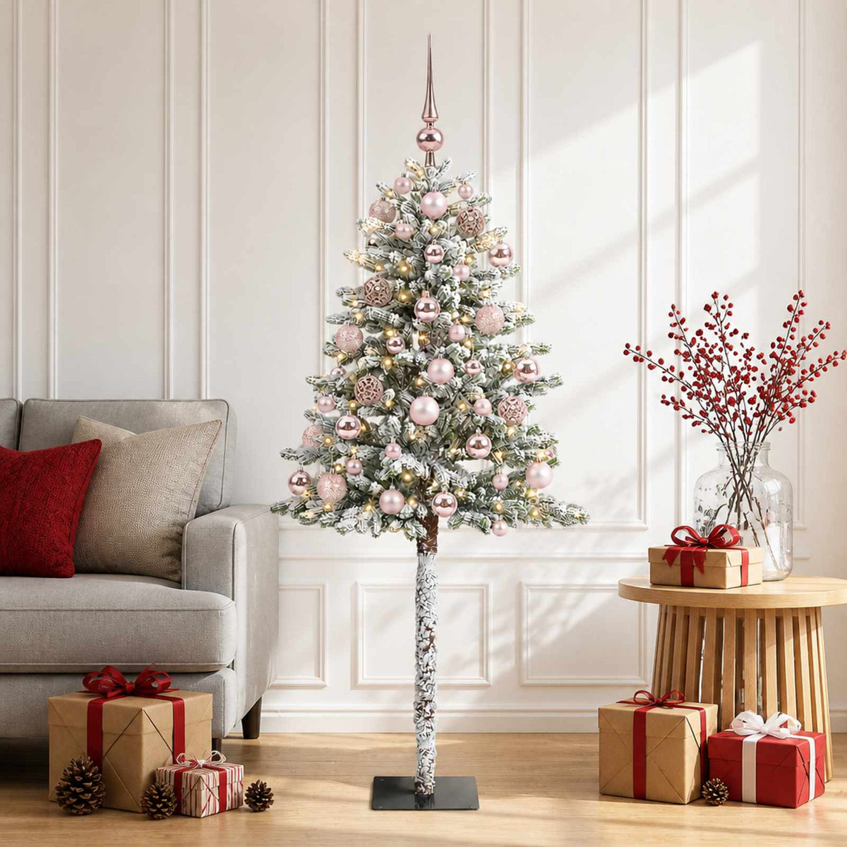 vidaXL Artificial Christmas Tree with Bauble 150 cm 150 LEDs
