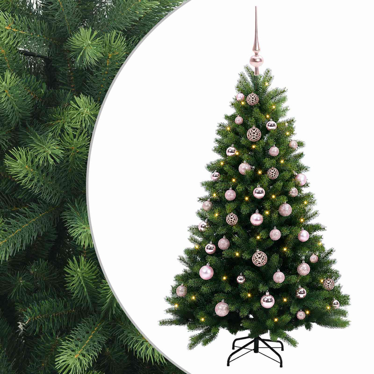vidaXL Artificial Christmas Tree with Bauble 150 cm 150 LEDs