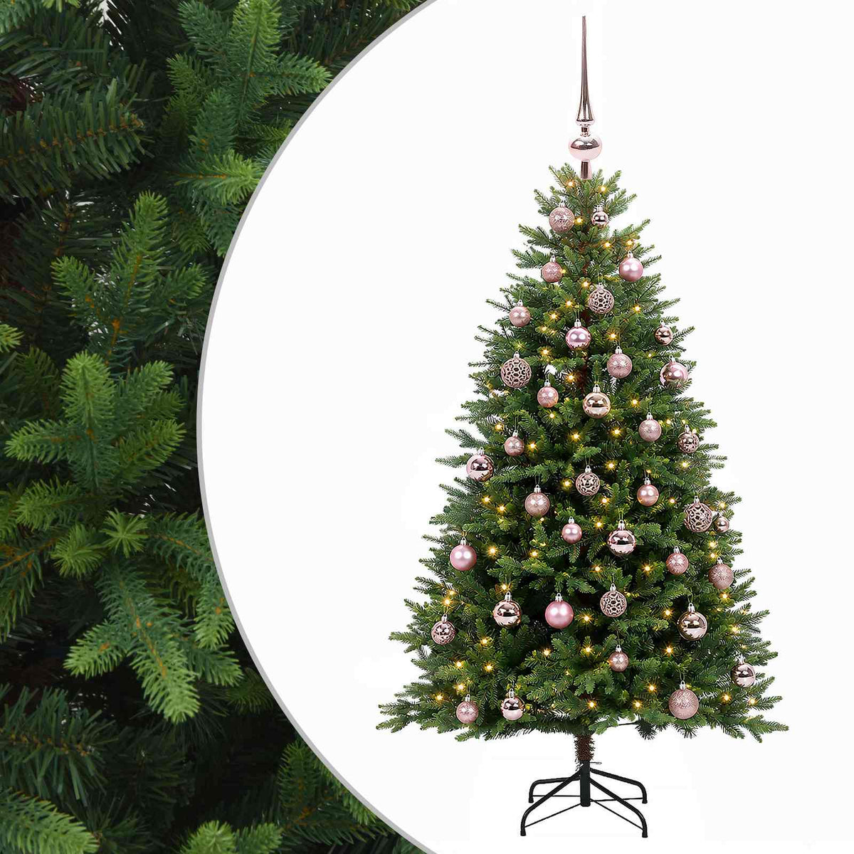 vidaXL Artificial Christmas Tree with Bauble 120 cm 150 LEDs