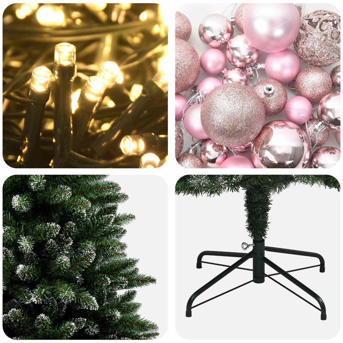 vidaXL Artificial Christmas Tree with Bauble 120 cm 150 LEDs