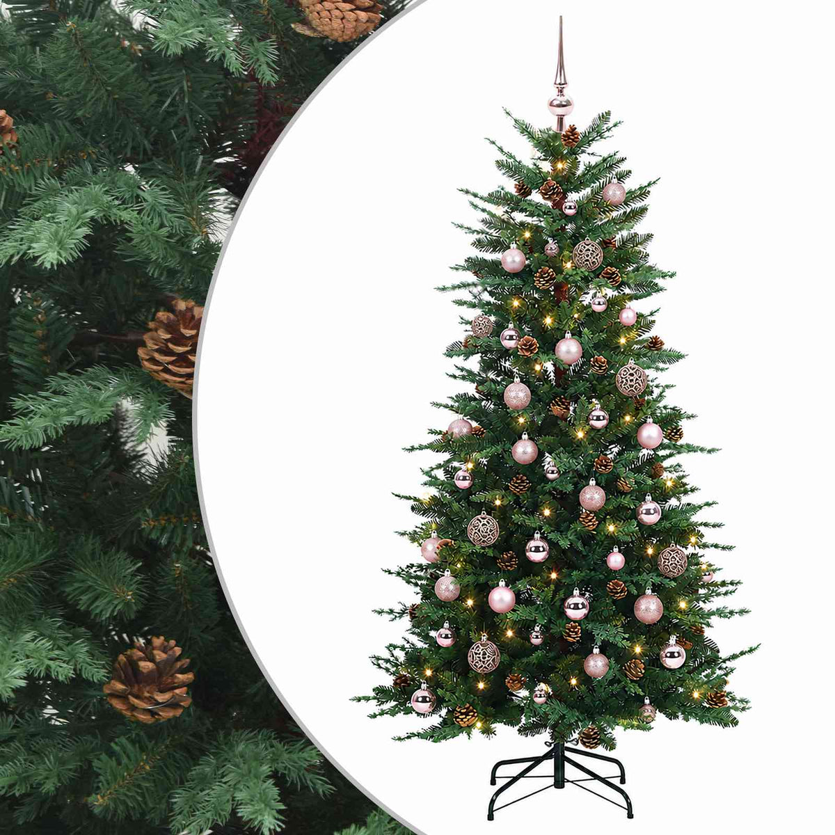 vidaXL Artificial Hinged Christmas Tree 120 cm 150 LEDs Warm White