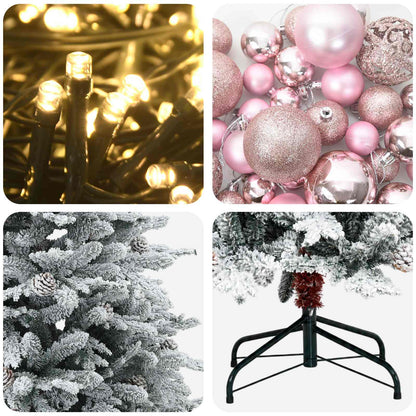 vidaXL Artificial Hinged Christmas Tree 150 cm 150 LEDs Warm White