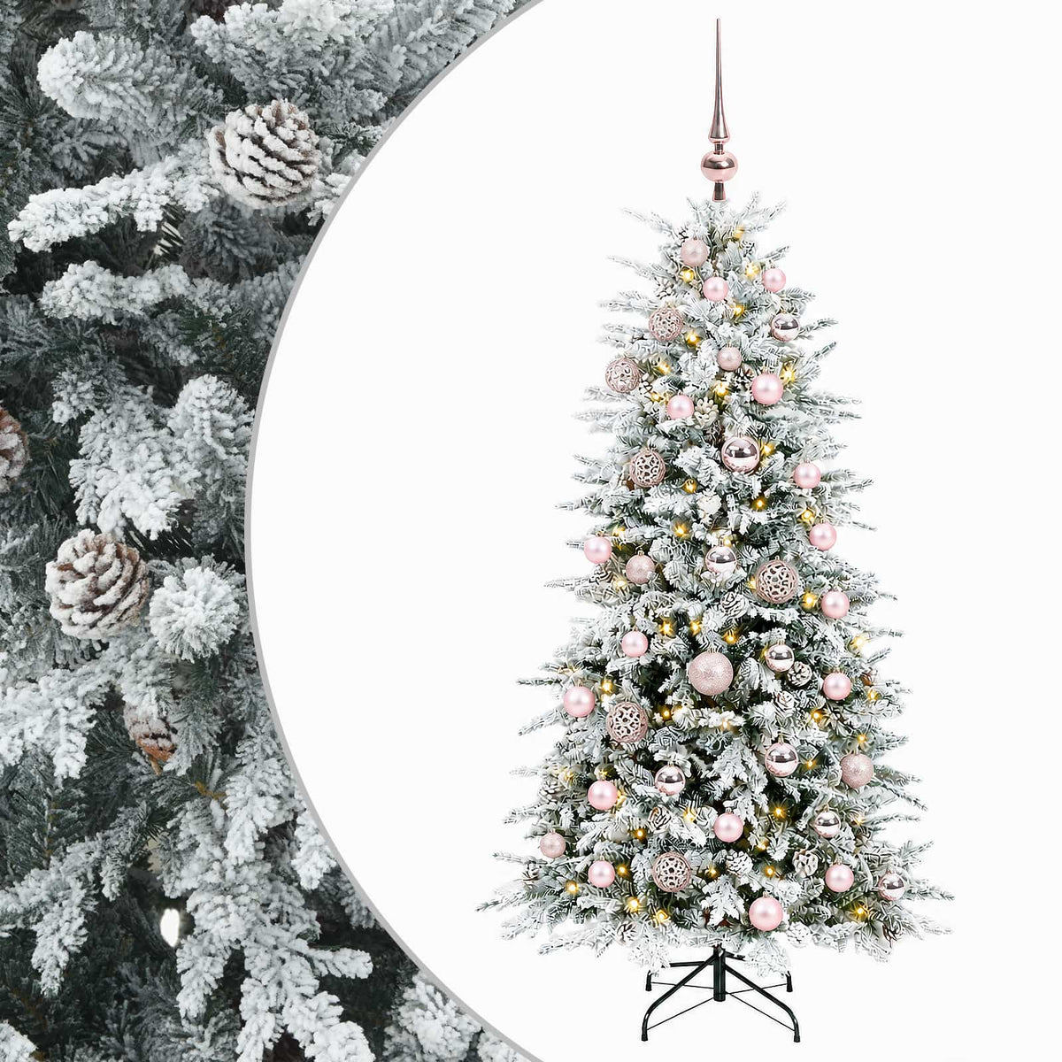 vidaXL Artificial Hinged Christmas Tree 150 cm 150 LEDs Warm White