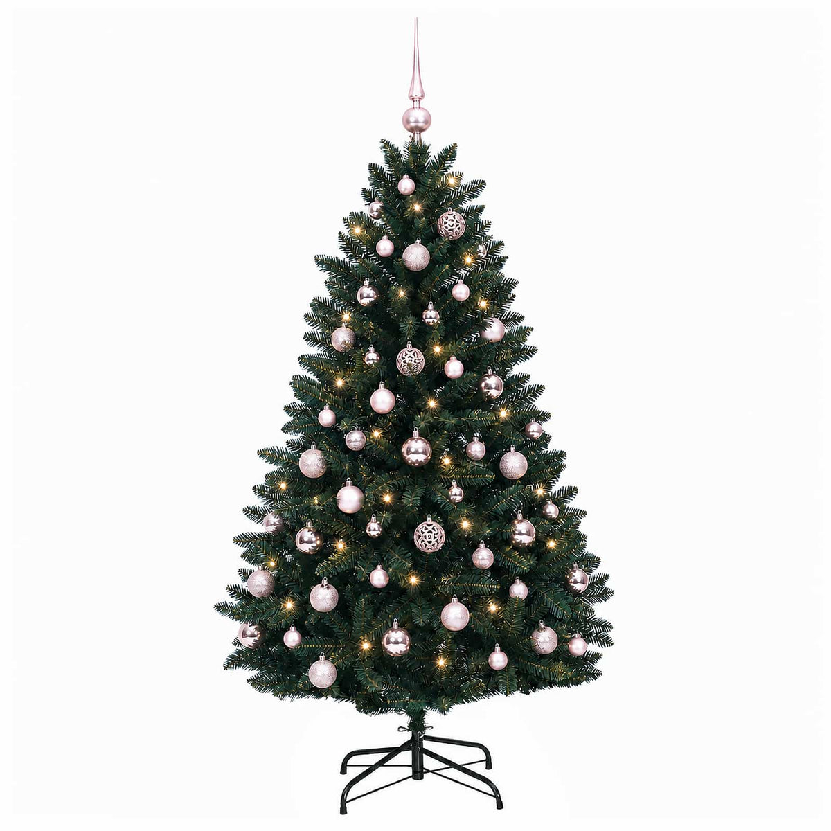 vidaXL Artificial Christmas Tree Dark Green with Baubles 120 cm