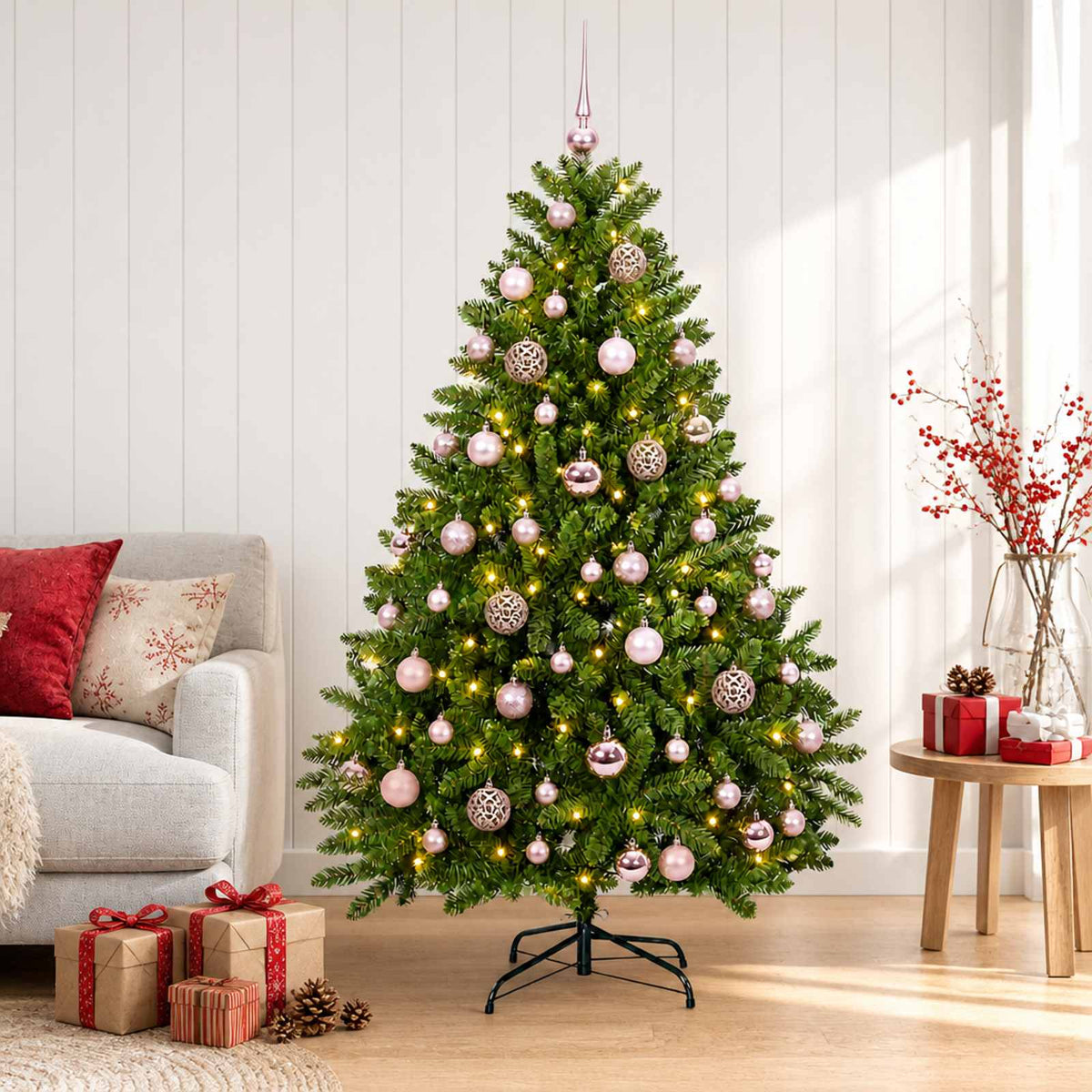 vidaXL Artificial Christmas Tree Light Green with Bauble 120 cm