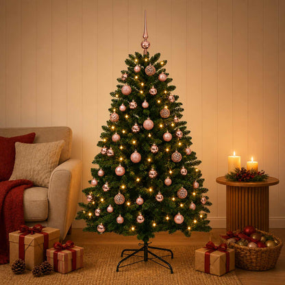 vidaXL Artificial Christmas Tree Mid-green with Ornament 150 cm