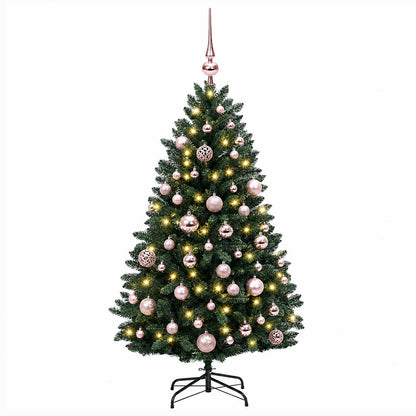 vidaXL Artificial Christmas Tree Dark Green with Ornaments 120 cm