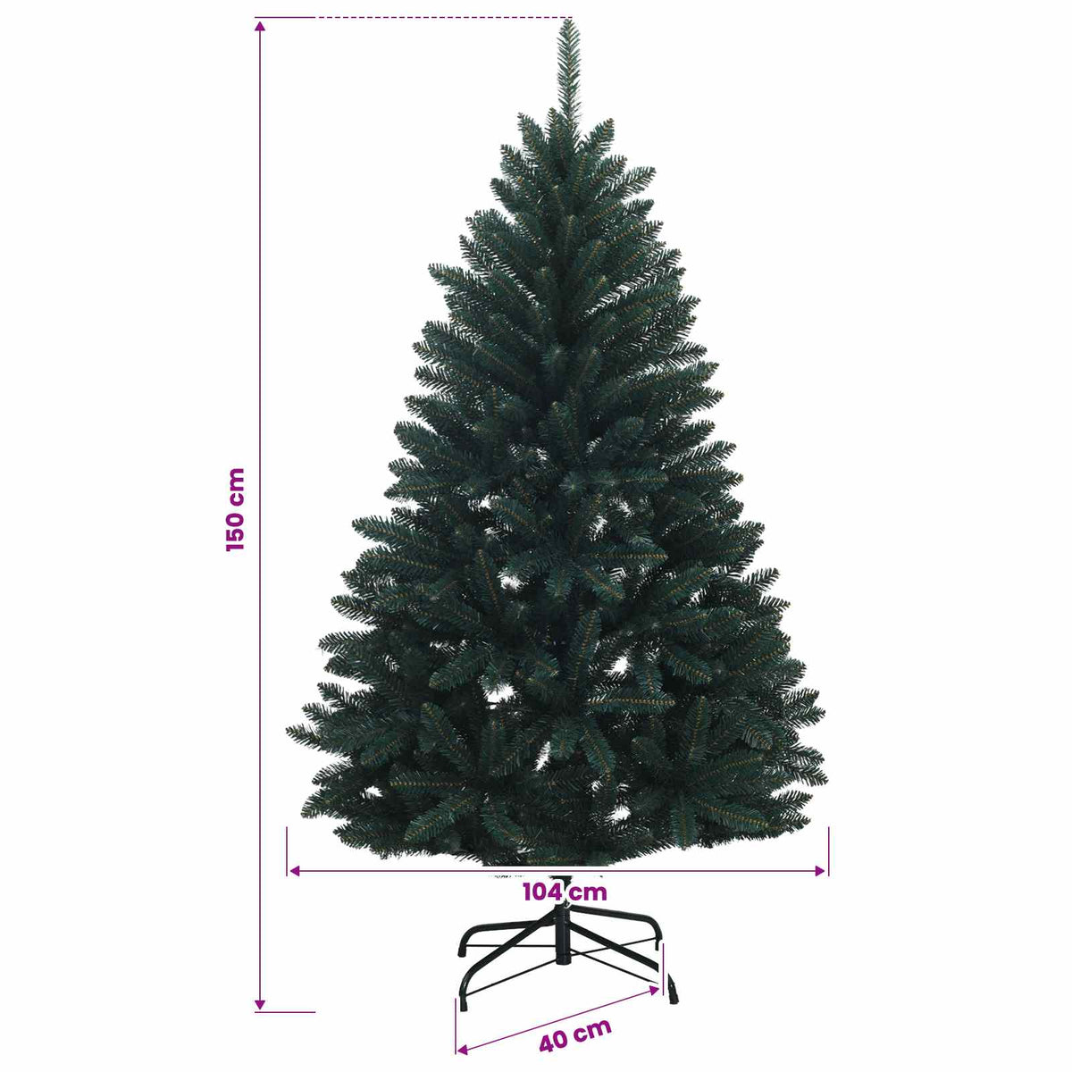 vidaXL Artificial Christmas Tree Dark Green with Bauble 150 cm