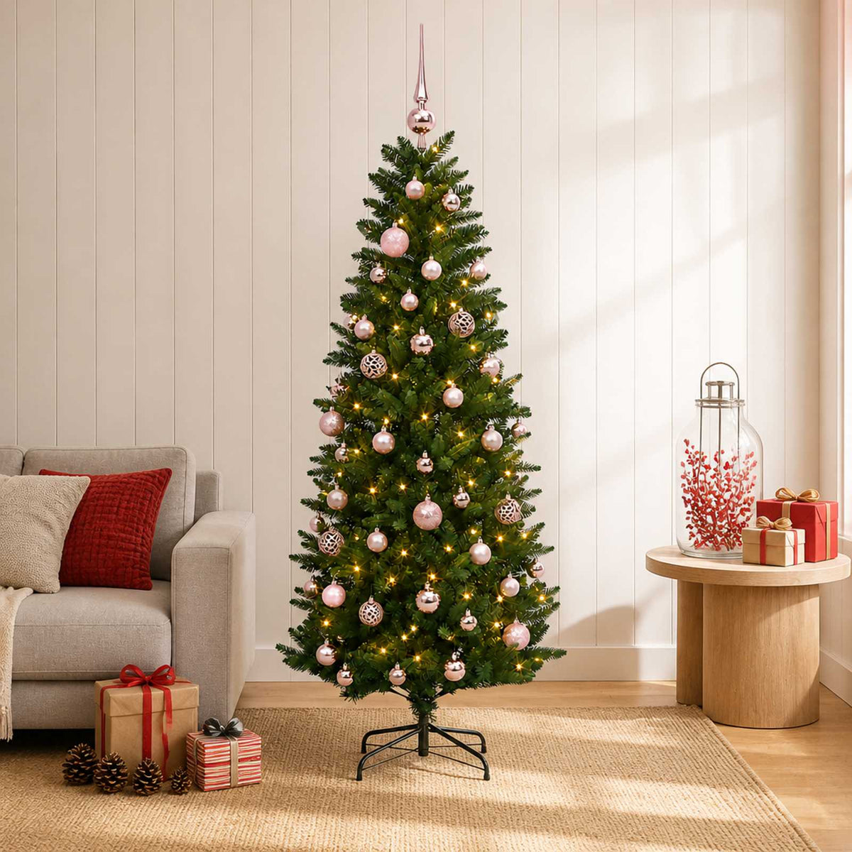 vidaXL Artificial Christmas Tree with Bauble 150 cm 150 LEDs